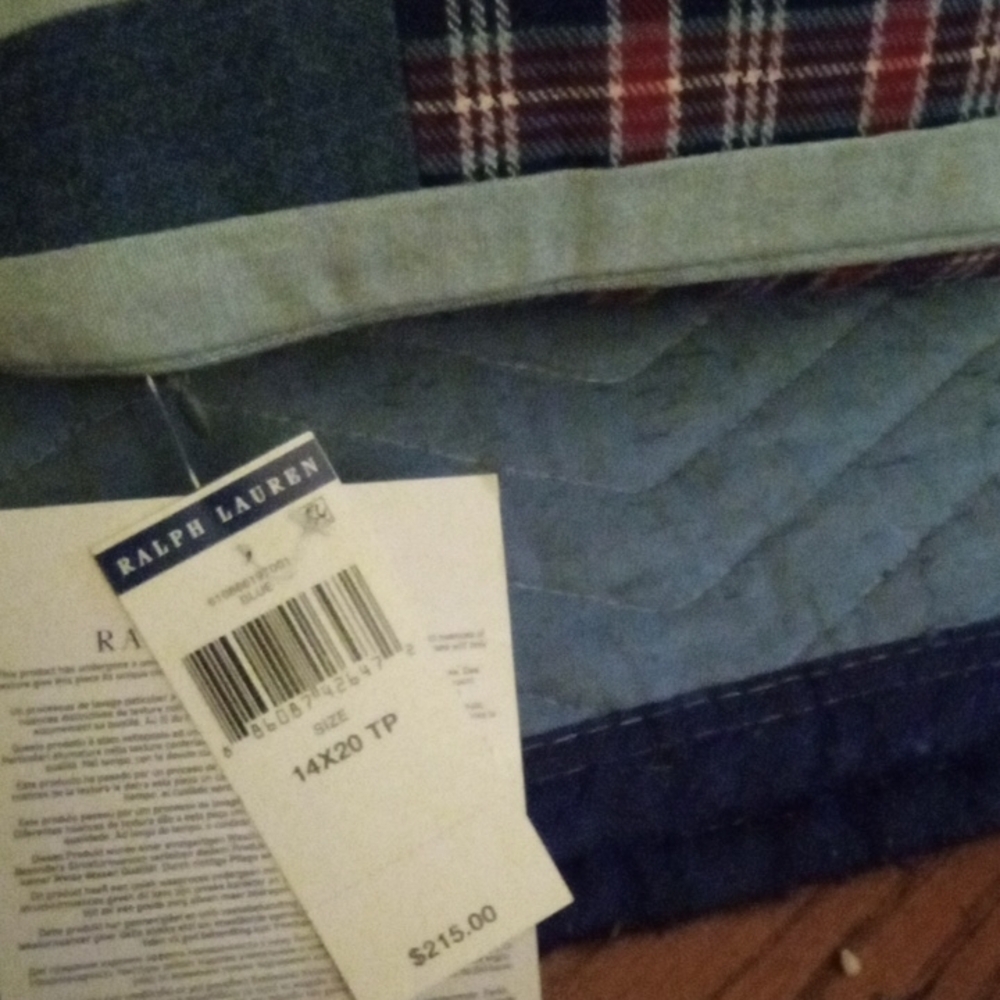 Ralph Lauren Blue Plaid Pillow